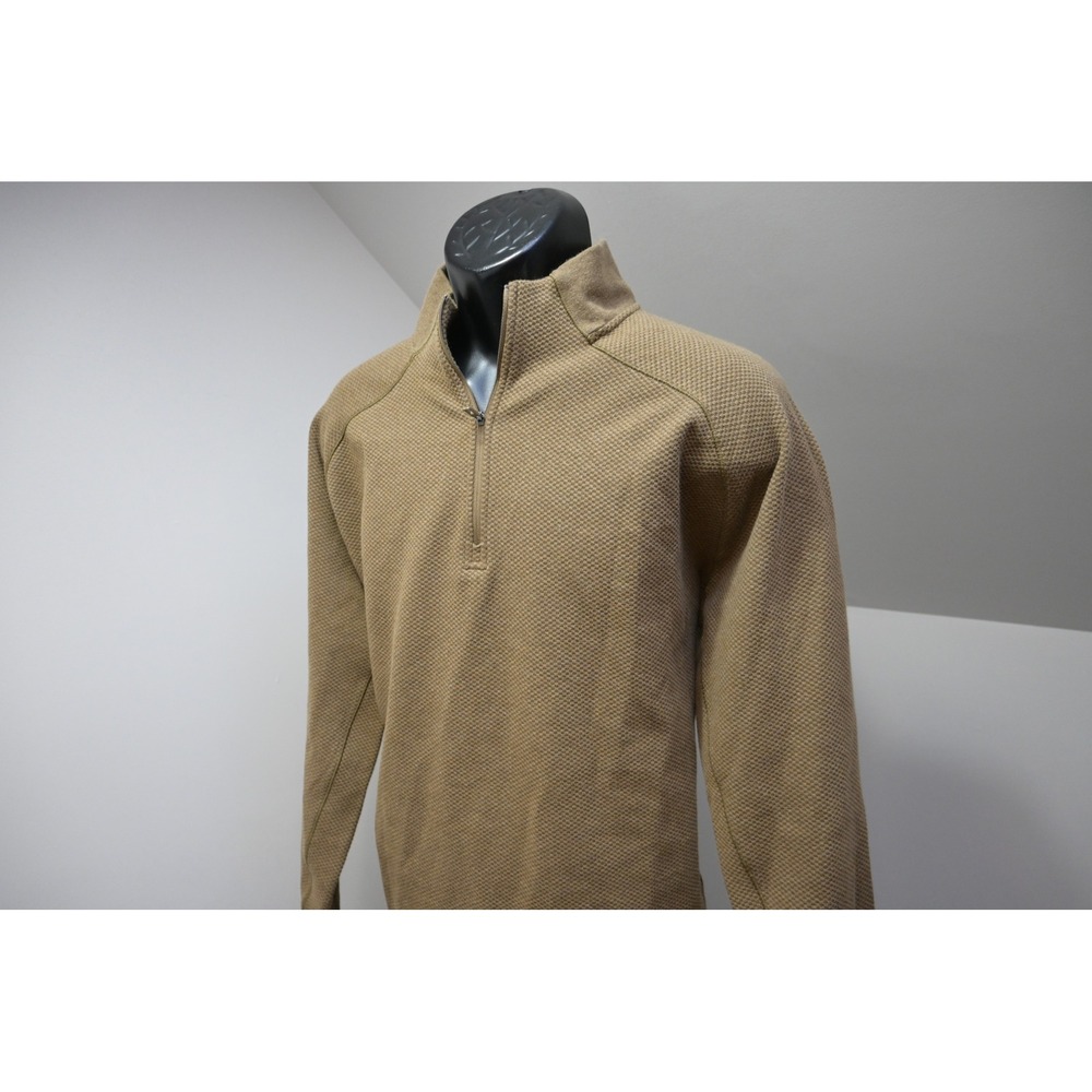 VRST Quarter Zip Pullover Mens XL Tan Waffle Knit Sweater Performance Excellent
